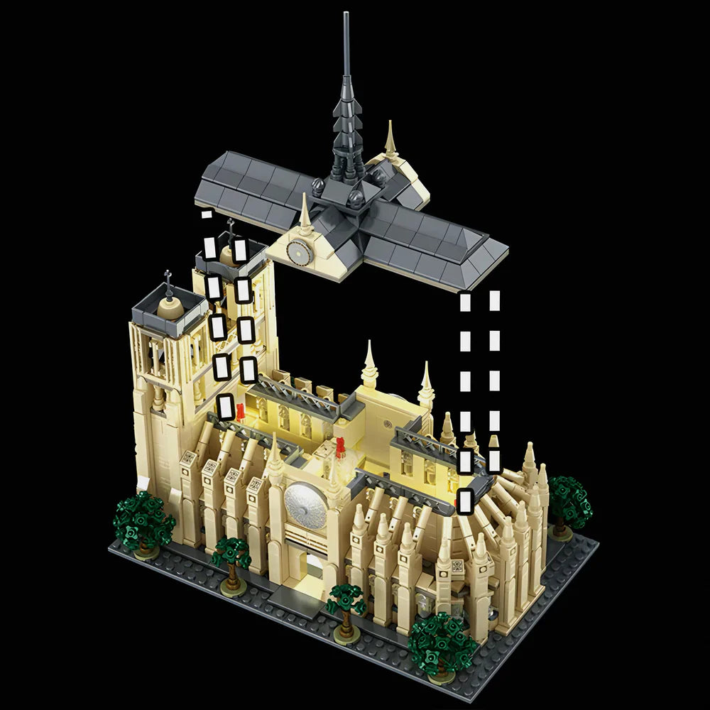 Notre Dame Cathedral Iconic Gothic 1758PCS