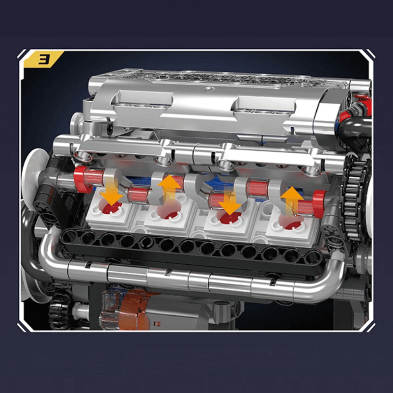 V8 Engine 534PCS