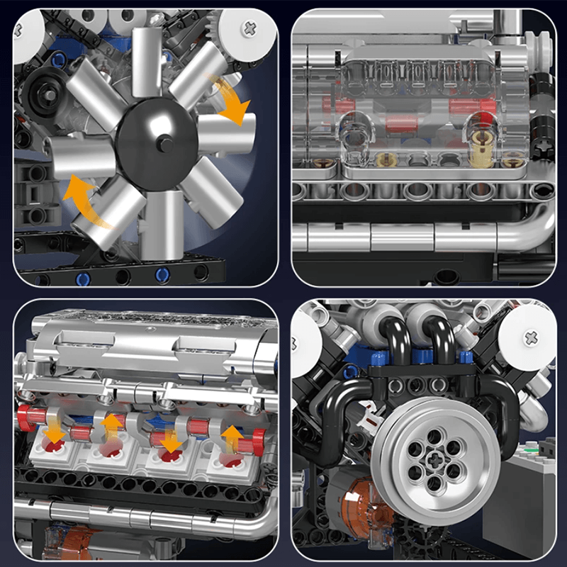 V8 Engine 534PCS