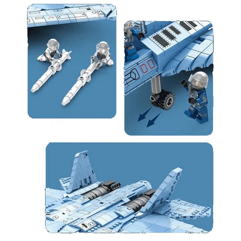 SU-57 Heavy Fighter Plane 1456PCS