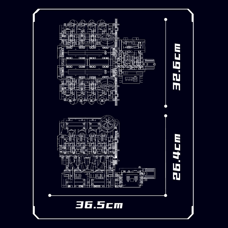 Italian V8 Engine 2718PCS