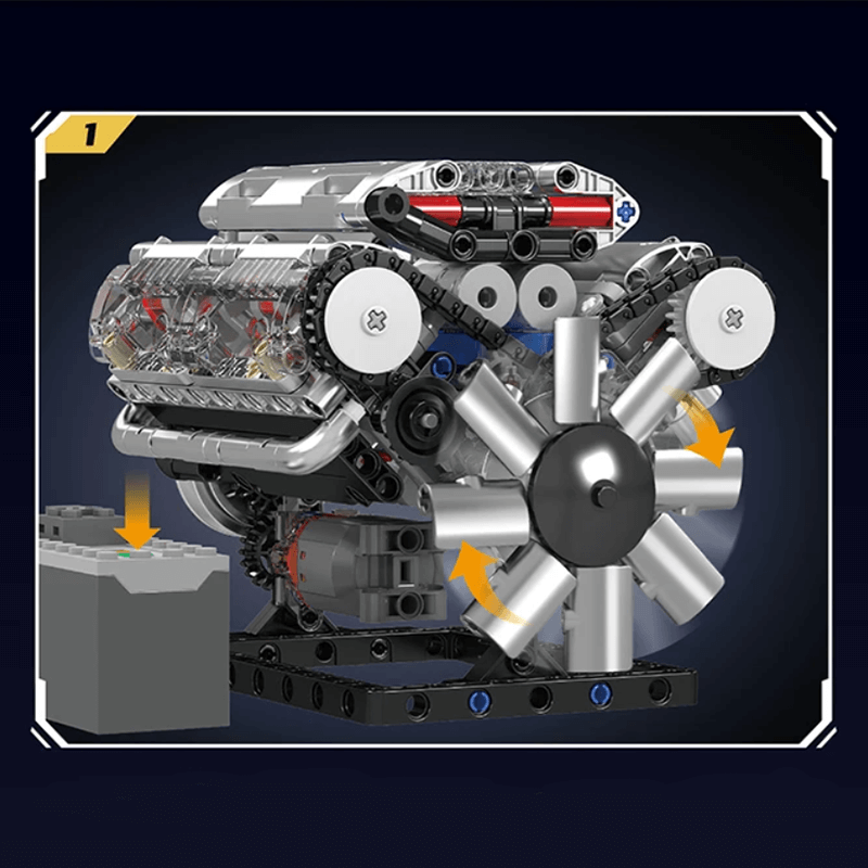V8 Engine 534PCS