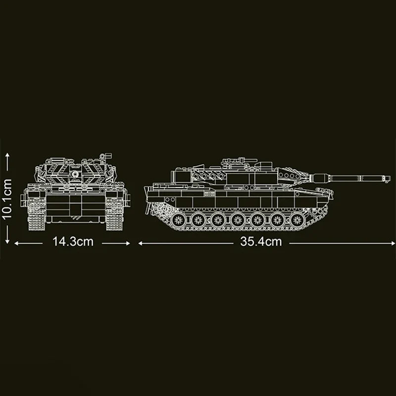 Motorized Leopard2 Tank 1091PCS