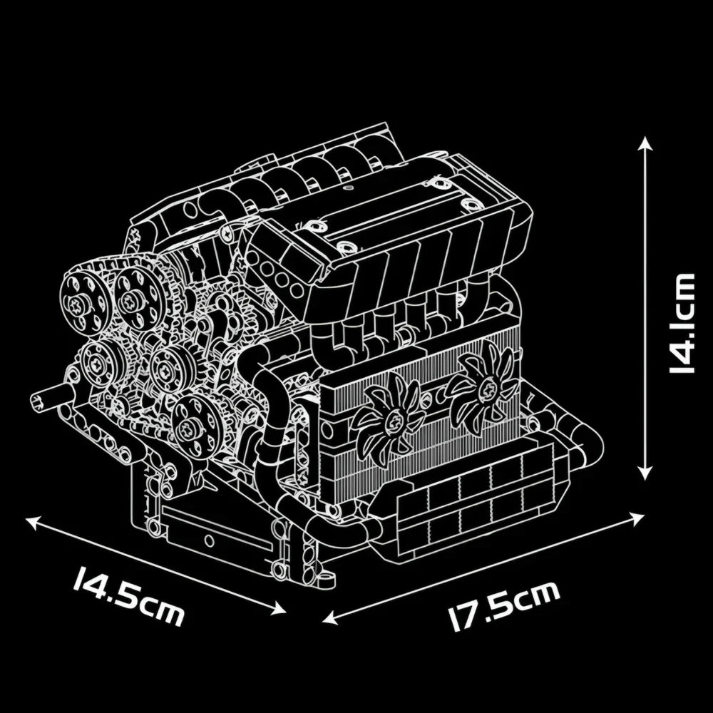Bavarian Inline 6 Motorised Engine 744PCS