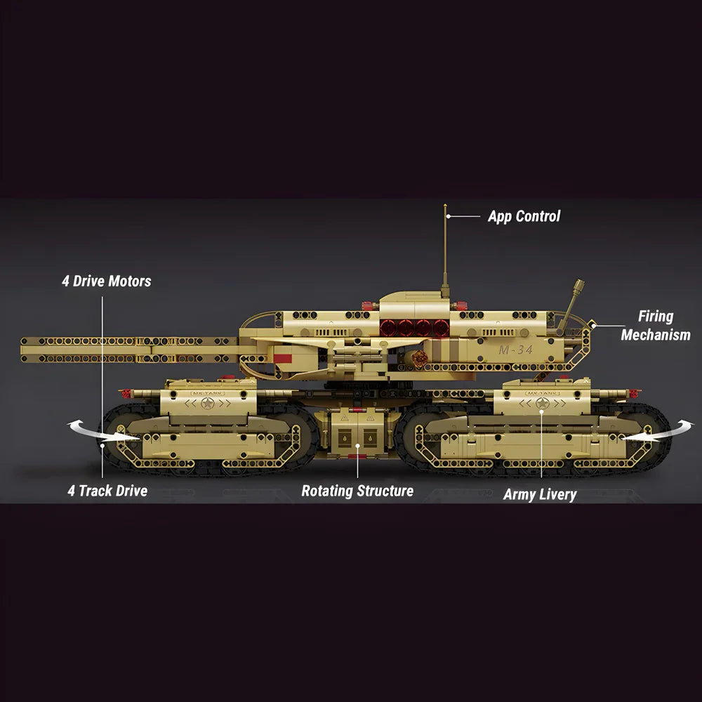 4-Track Combat Tank 3296PCS