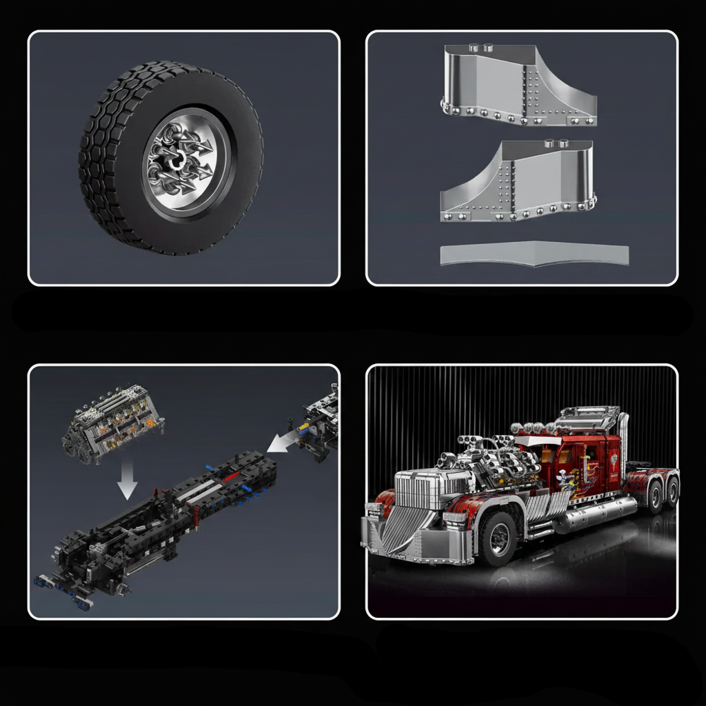 V24 Heavy Duty Custom Truck 3486PCS