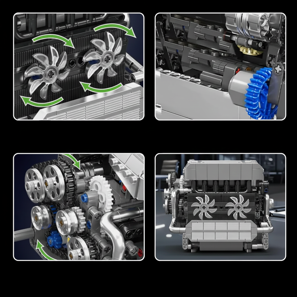 Bavarian Inline 6 Motorised Engine 744PCS