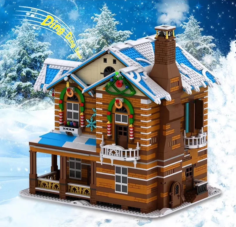 Christmas Cottage with Lights and Music 1318PCS