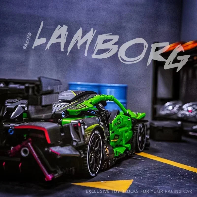 Lambo Night Knight Green Super Speed 1644PCS