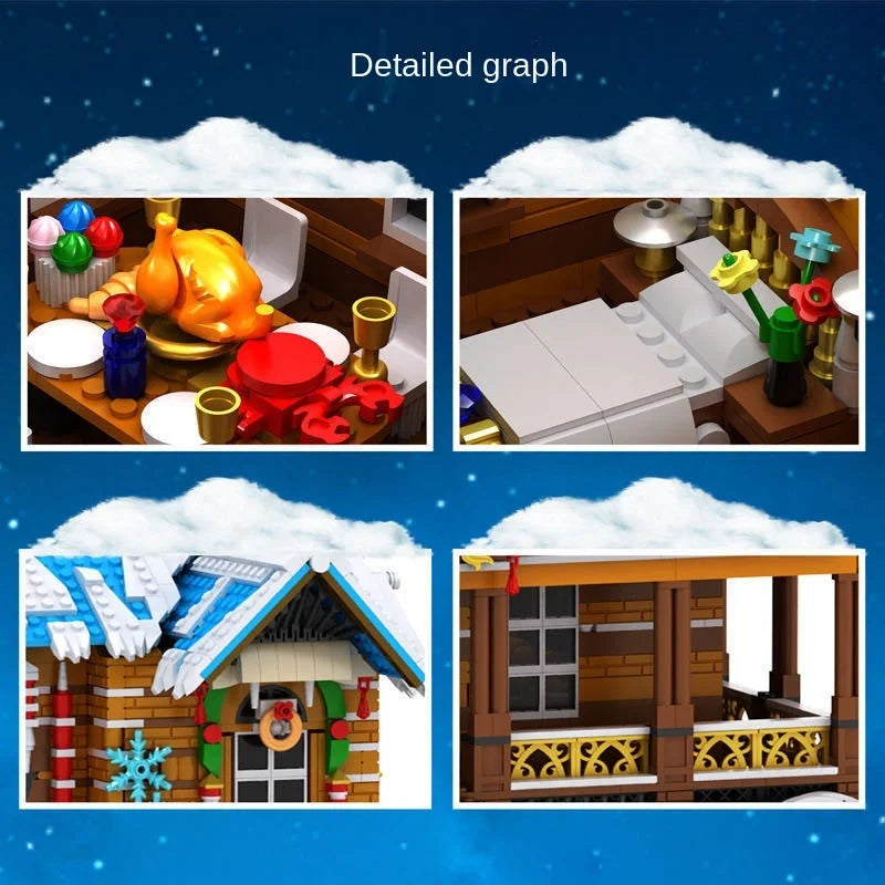 Christmas Cottage with Lights and Music 1318PCS