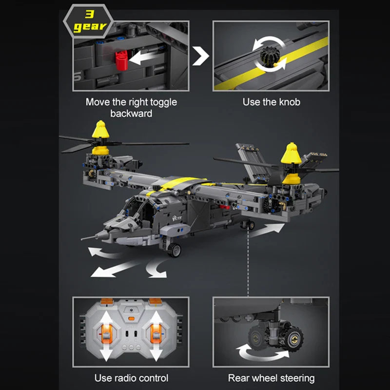 Tiltrotor Aircraft 1436PCS