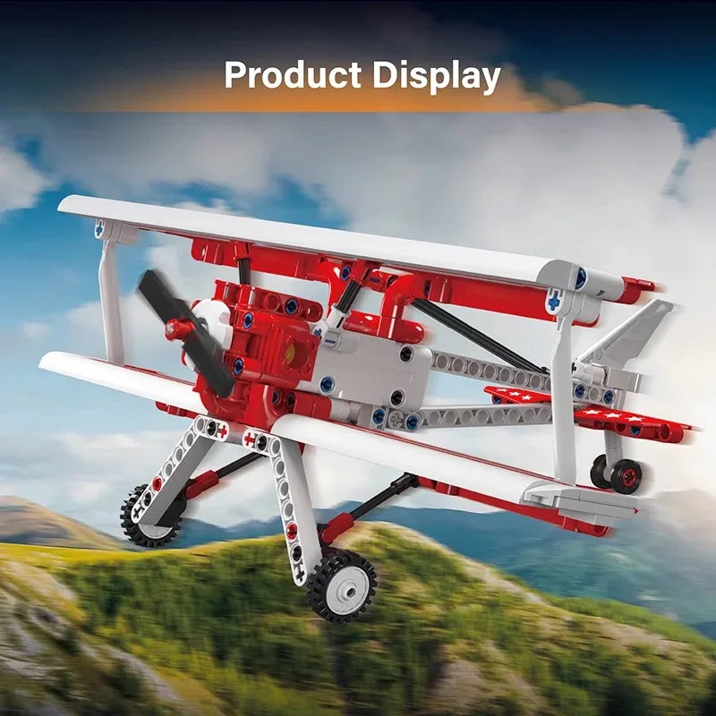 Red Biplane Aircraft Plane 300PCS