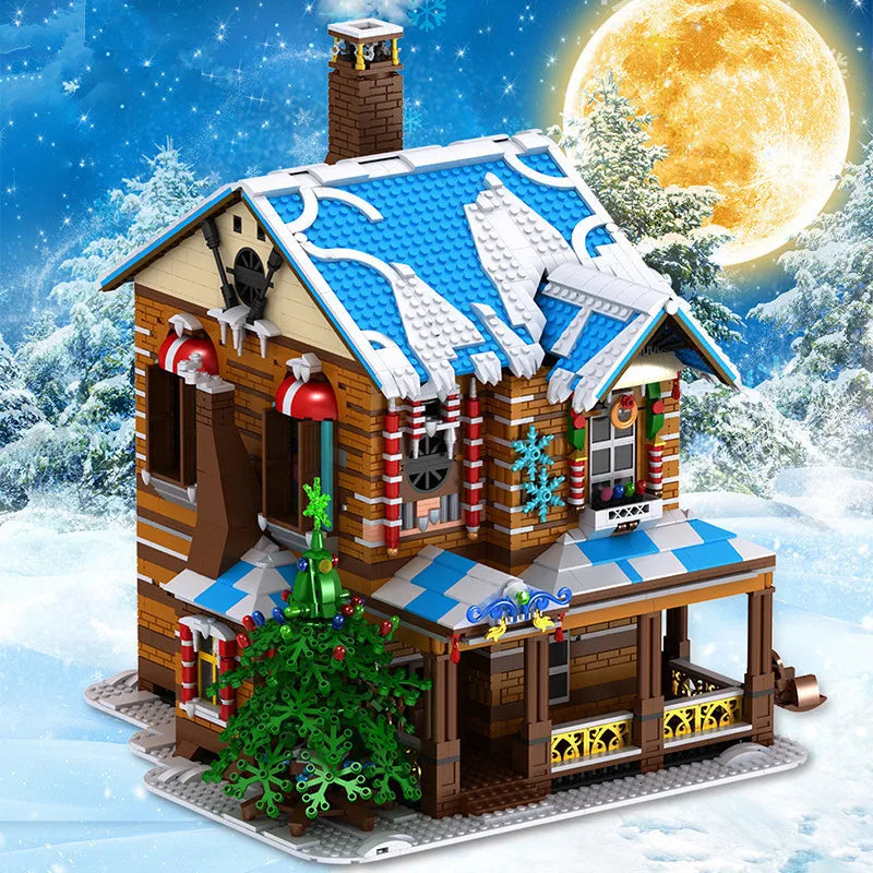 Christmas Cottage with Lights and Music 1318PCS