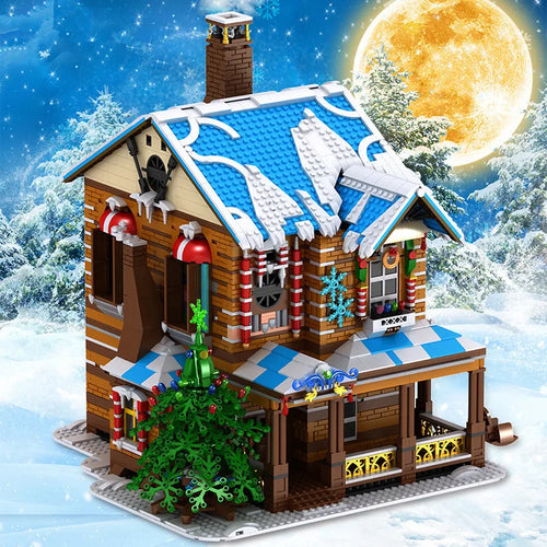 Christmas Cottage with Lights and Music 1318PCS