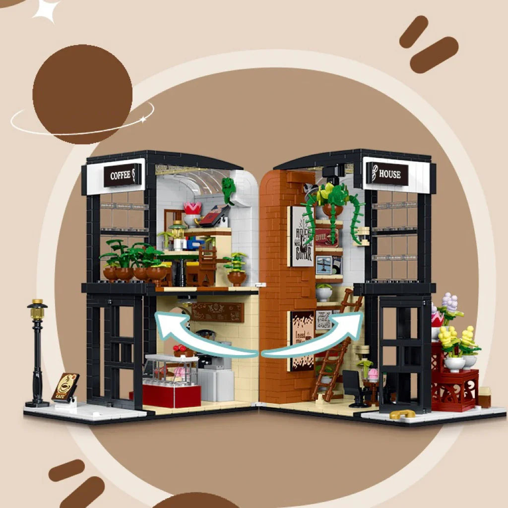 Coffee House With Light 1454PCS