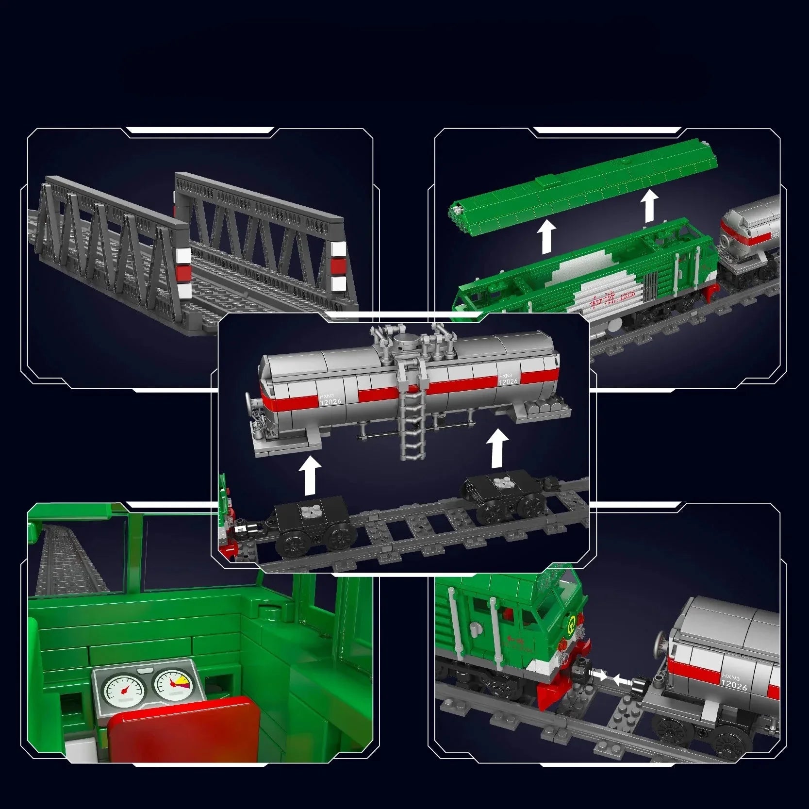 Motorized HXN 3 Diesel Train 1090PCS