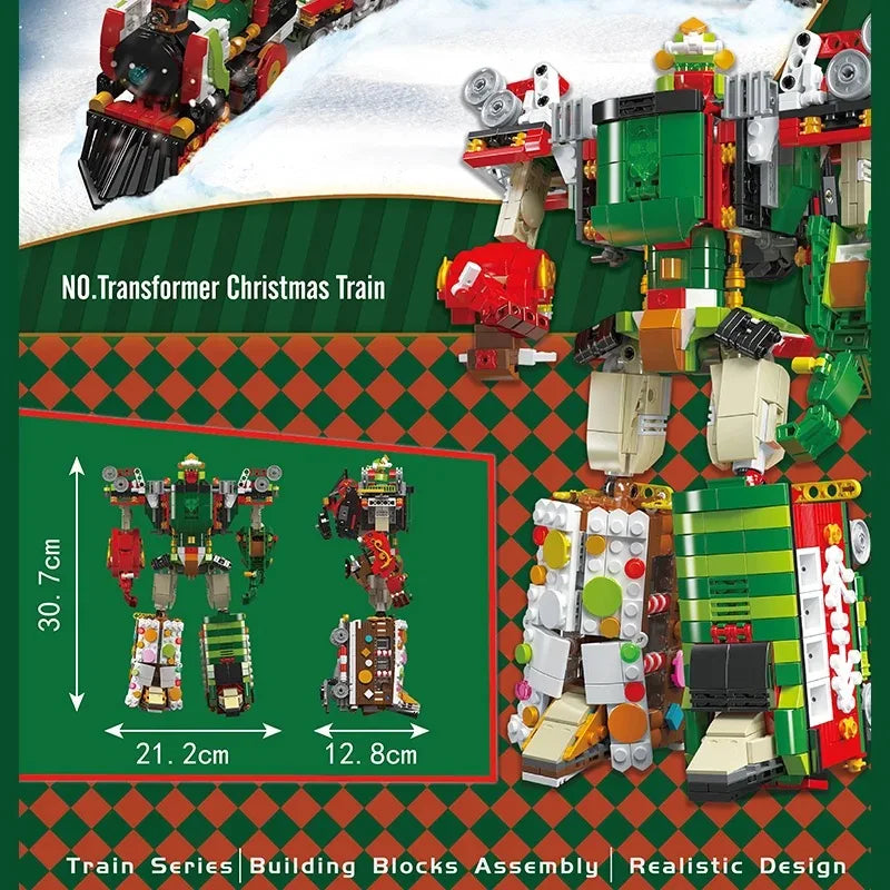 2 in 1 Christmas Train Robot 1522PCS