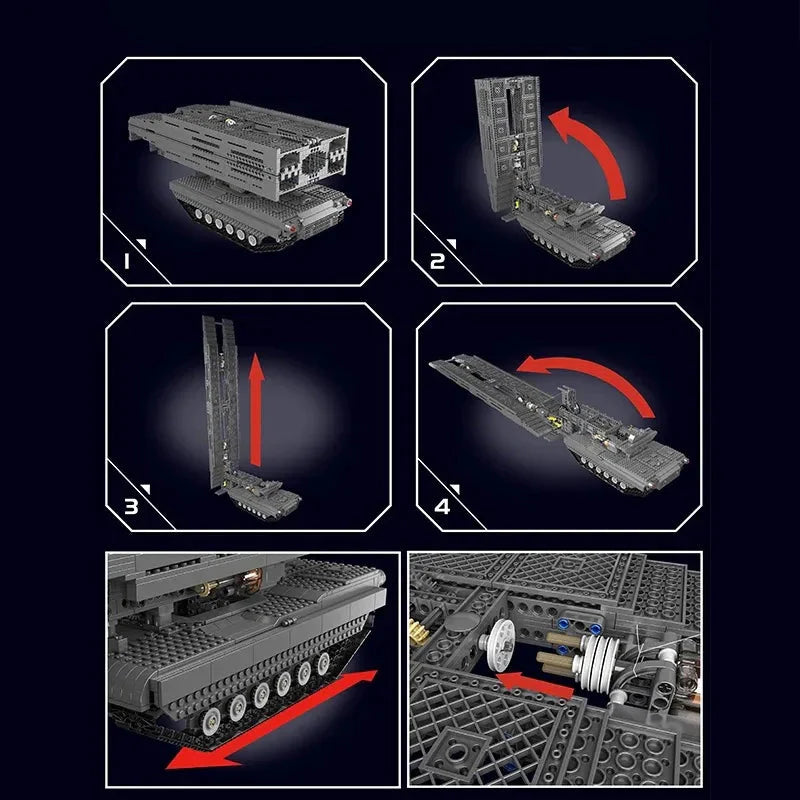 Military Armored Bridge Erecting Truck 1759PCS