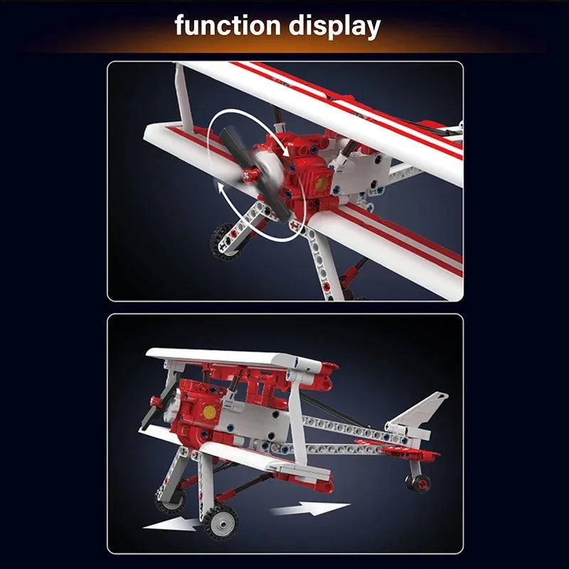 Red Biplane Aircraft Plane 300PCS