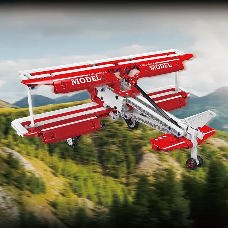Red Biplane Aircraft Plane 300PCS