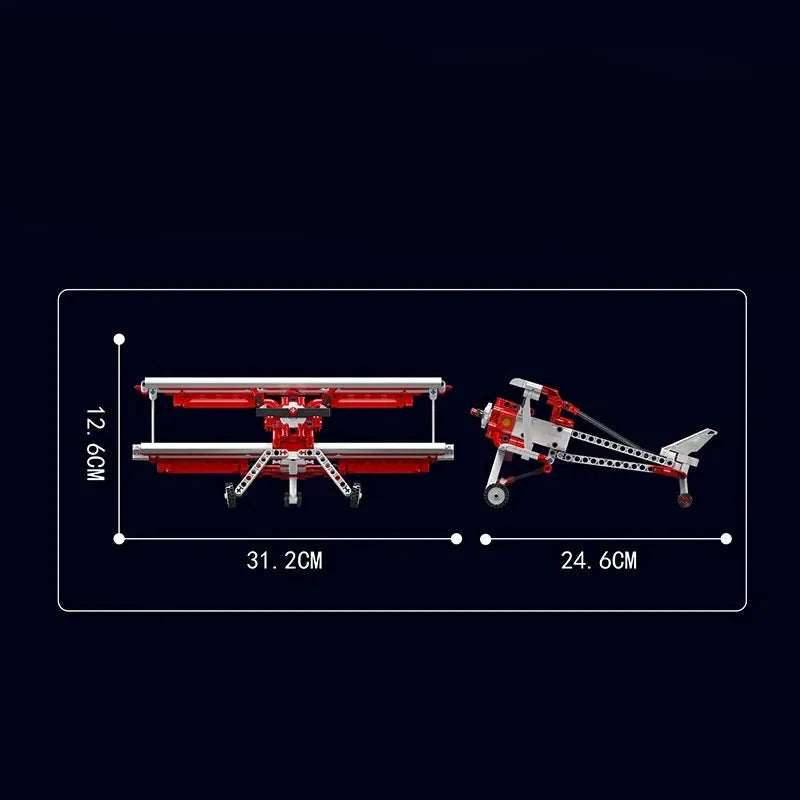 Red Biplane Aircraft Plane 300PCS