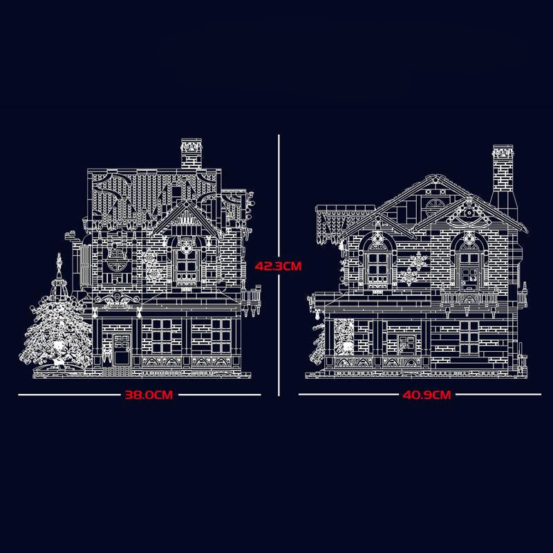 Christmas Cottage with Lights and Music 1318PCS
