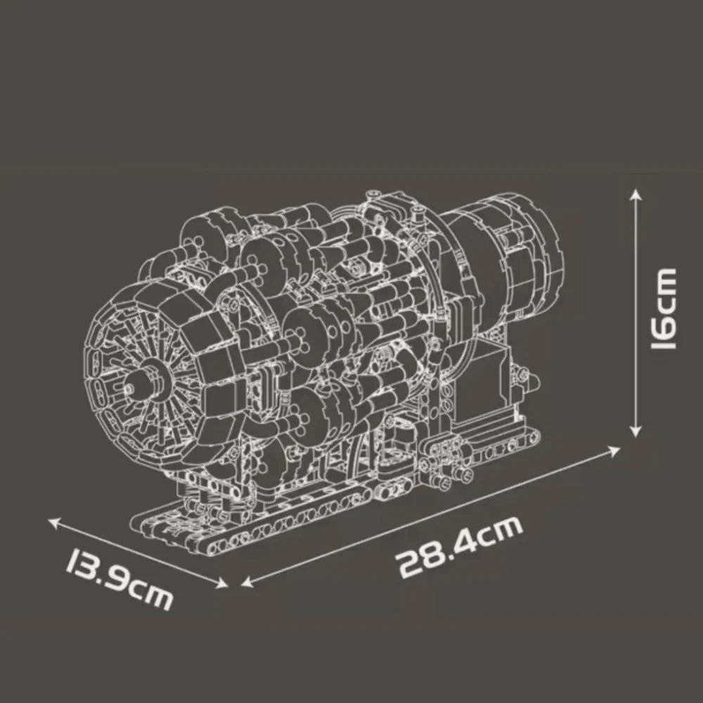 Aviation Turbojet Engine 1214PCS