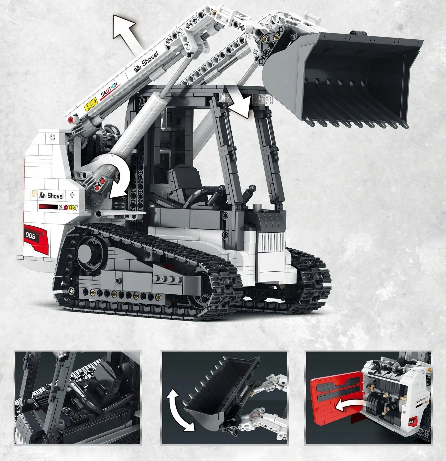 Mechanical Excavator Engineer Crane Truck 1365PCS