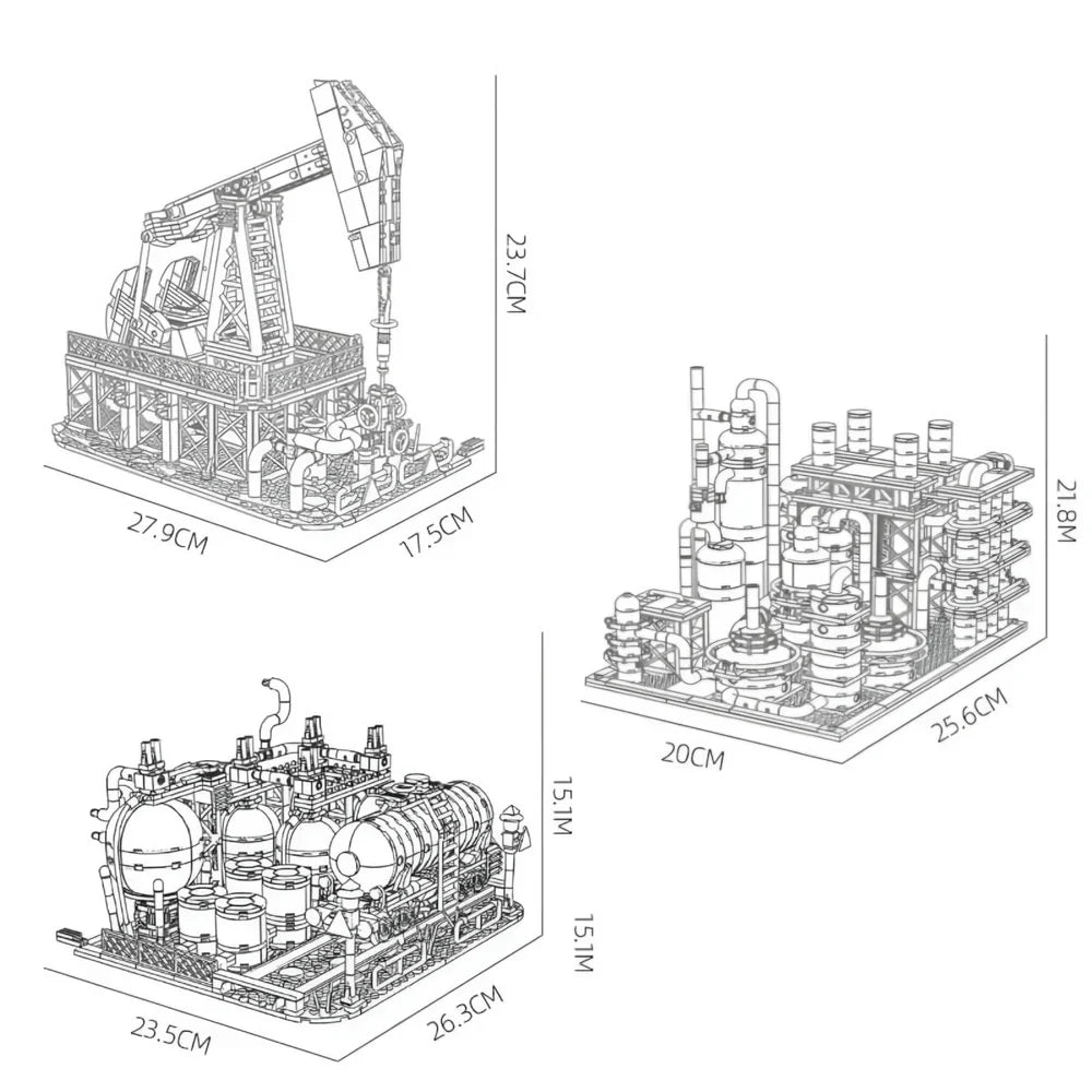 Detailed Industrial Oil Refinery 2142PCS