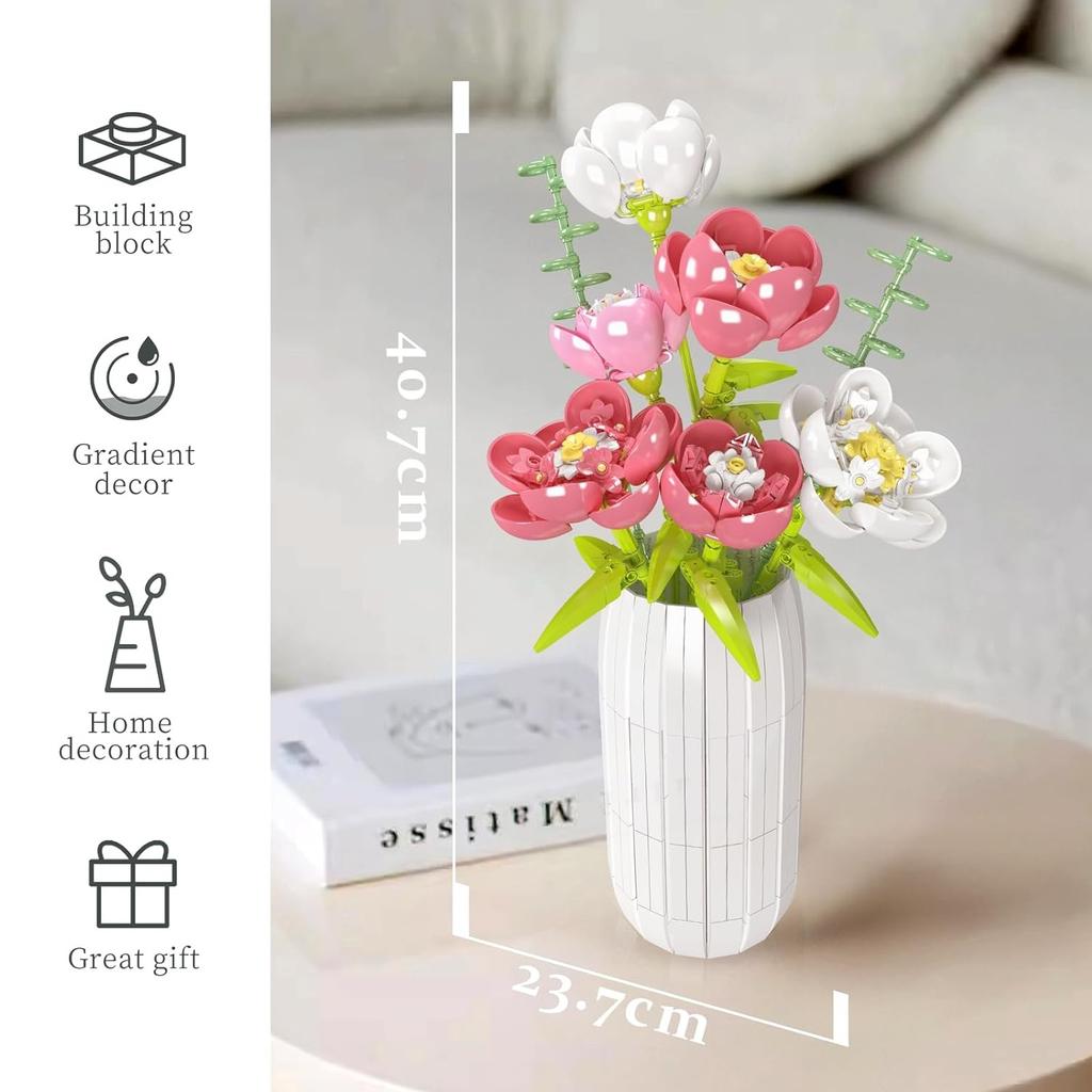 White Pink Powder Peony Flower 866PCS