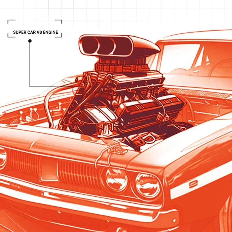 V8 Muscle Engine Supercharged 2346PCS