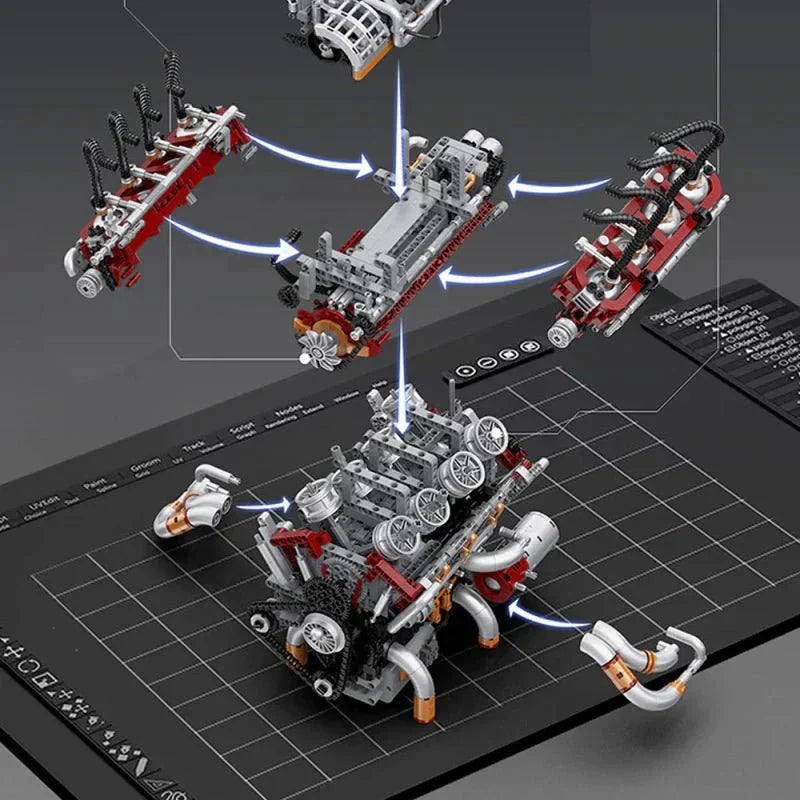 V8 Muscle Engine Supercharged 2346PCS