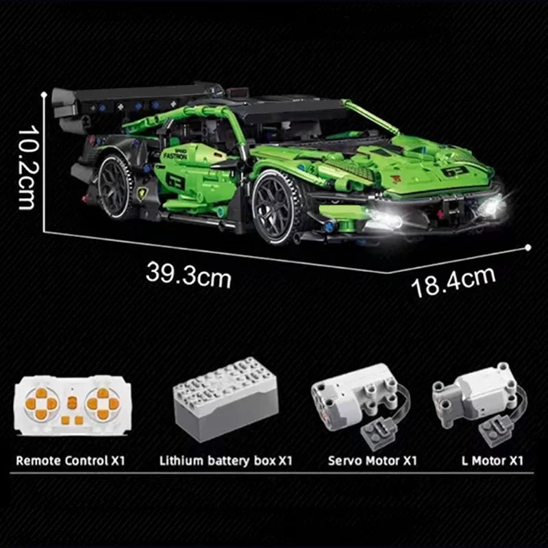 Lambo Night Knight Green Super Speed 1644PCS