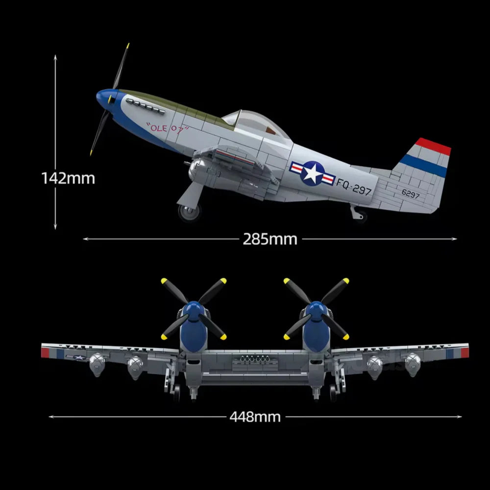 F-82 Twin Mustang WW2 Fighter Jet 1108PCS